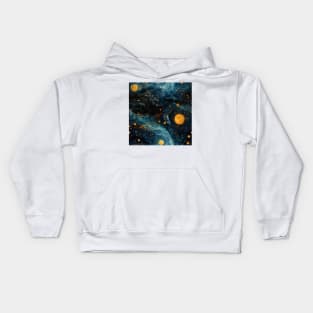 Van Gogh Starry Night Outer Space Pattern 14 Kids Hoodie